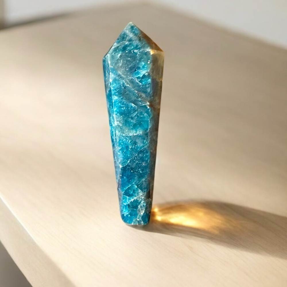 Blue Apatite Crystal Wand - Picture 3 of 6